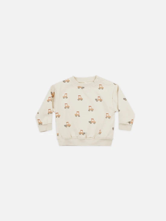 Plaid Polyester Quincy Mae Sweatshirt - Tractors