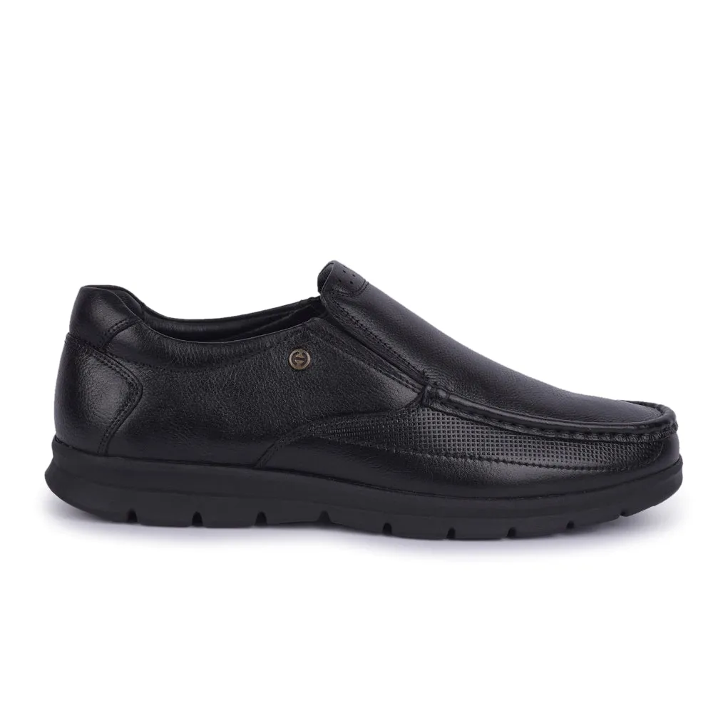 Lateral Motion Lock Healers Black Formal Non Lacing Moccasin For Men OSL-22 By Liberty