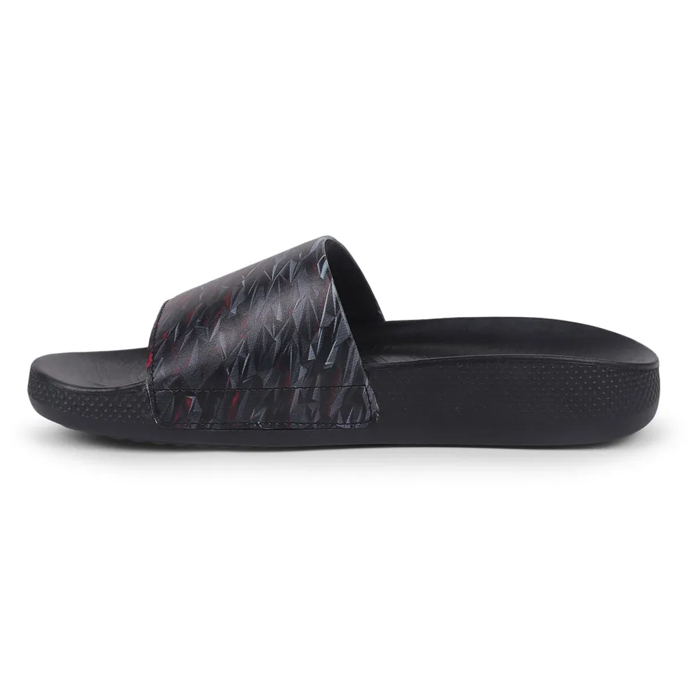 Leap7x By Liberty Men NITWALK-2 Black Casual Slides Engineered Gradient Zones running in a canyon area shoes