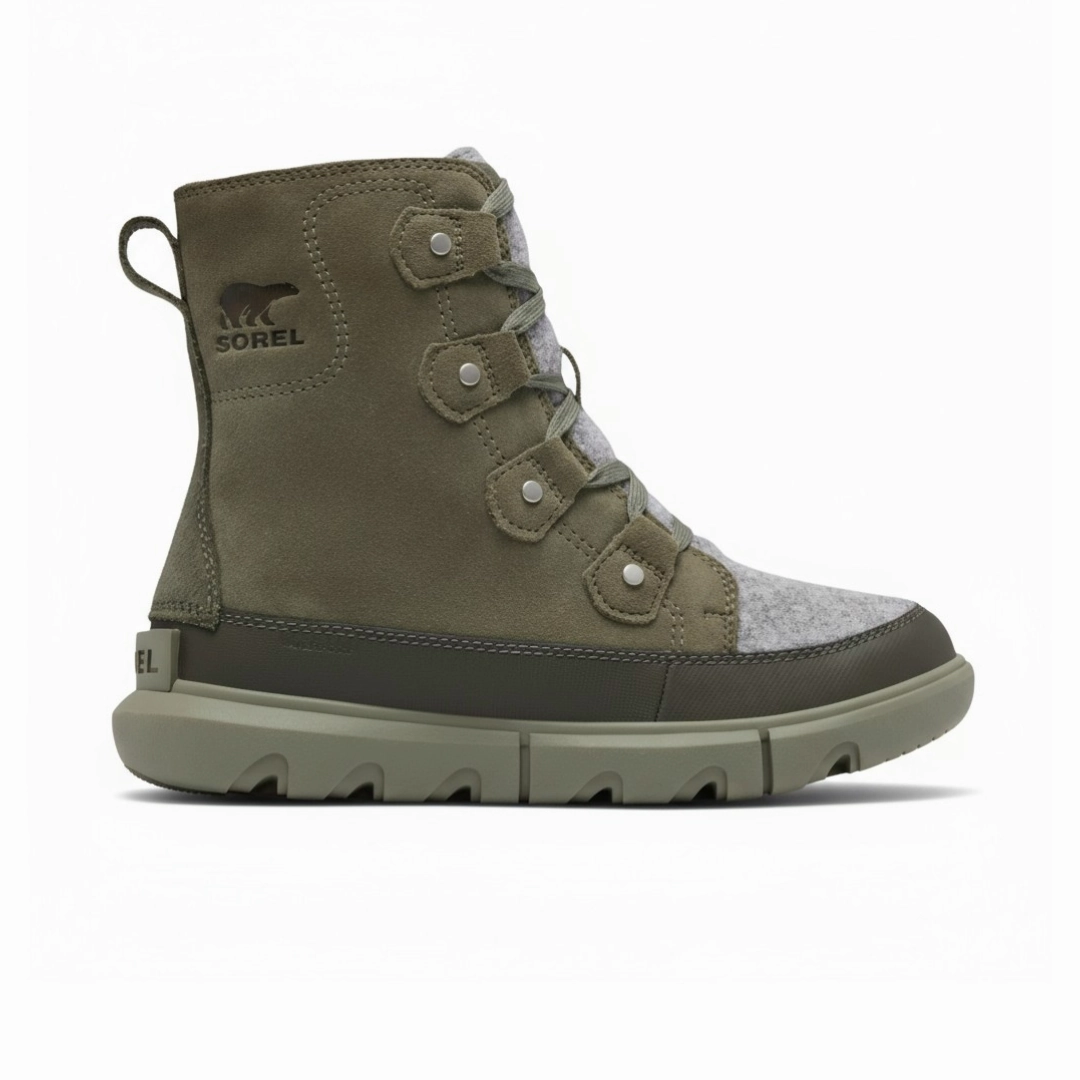 Sorel Women's Explorer Next Joan - Stone Green/Alpine Tundra Soft Core Comfy Style