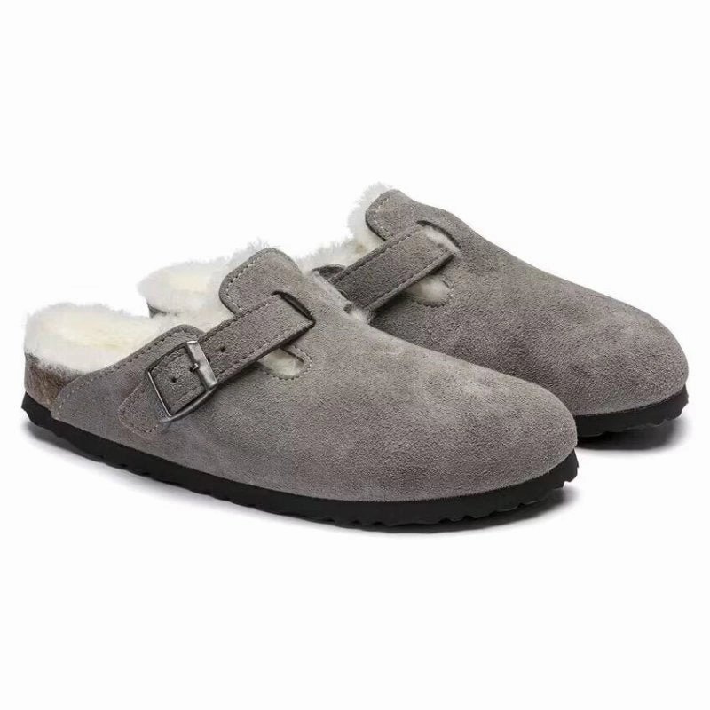 AbrasionResistant Birkenstock Boston Shearling - Stone Coin