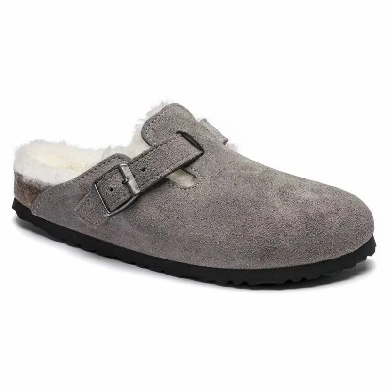 Flexible Waistband Birkenstock Boston Shearling - Stone Coin