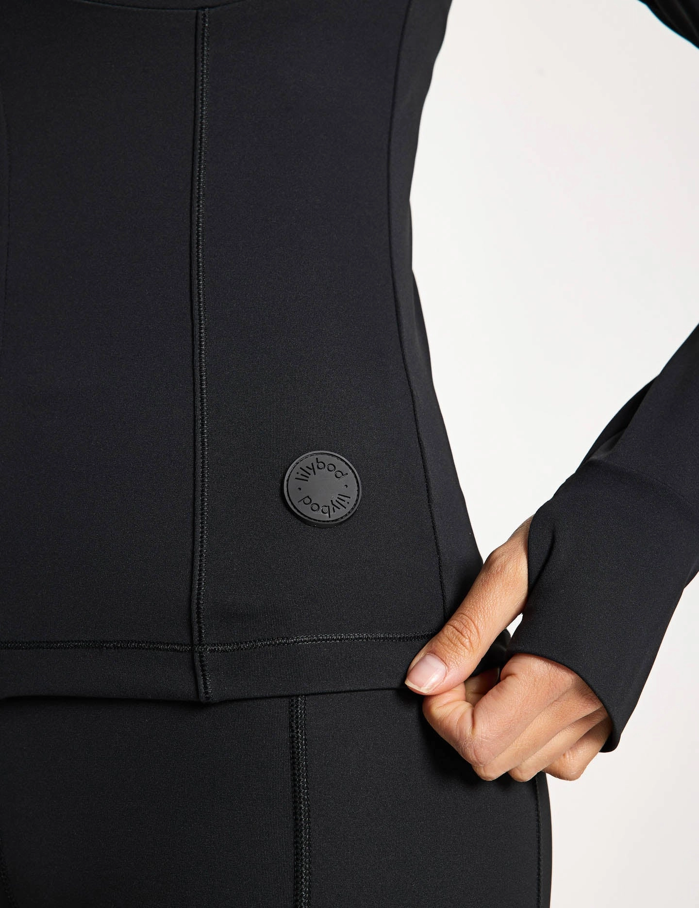 Zuri Contoured Zip Thru Top - Black UV resistant Children's style