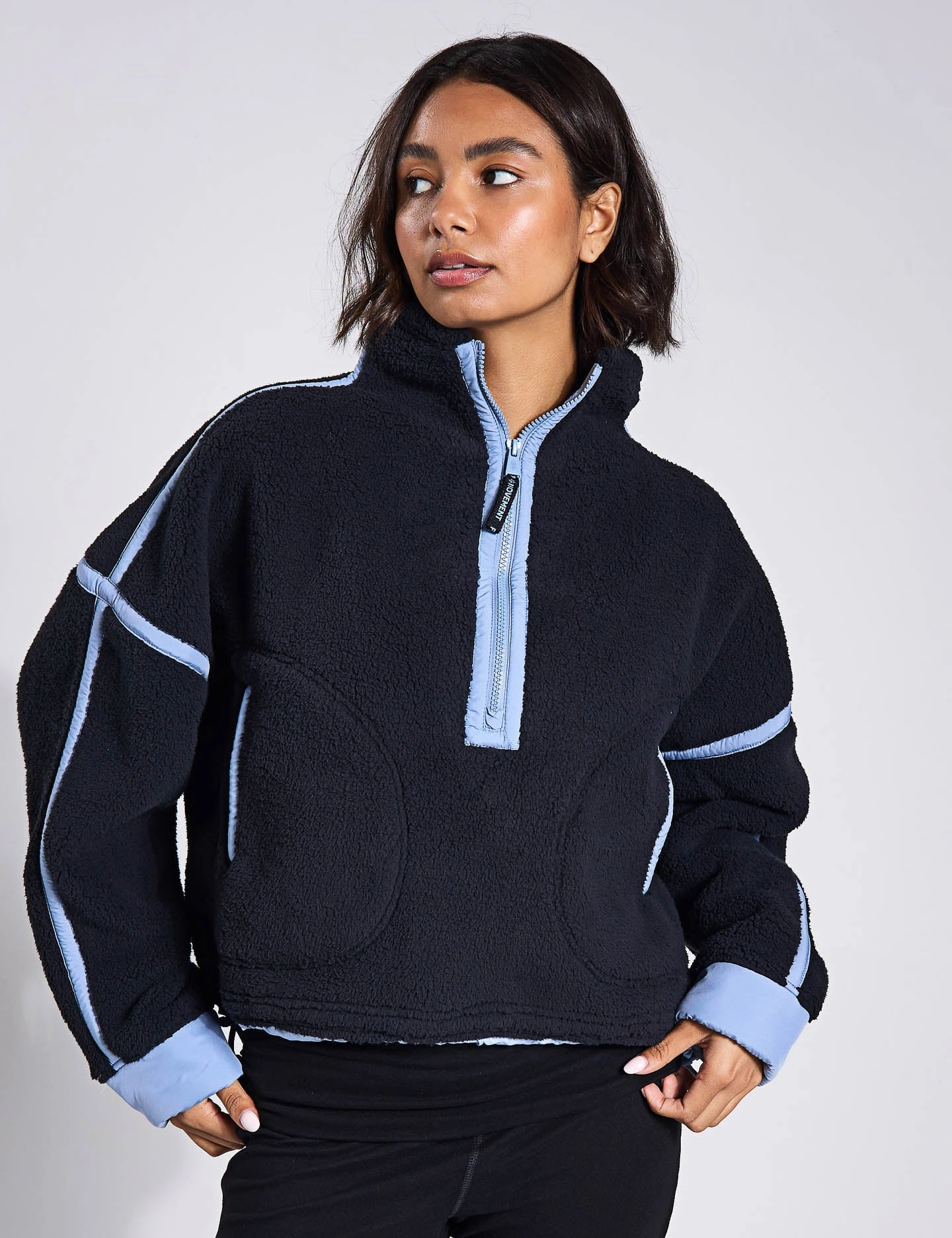 Mountain High 1/2 Zip Fleece - Black/Blue Grey Combo City Edge