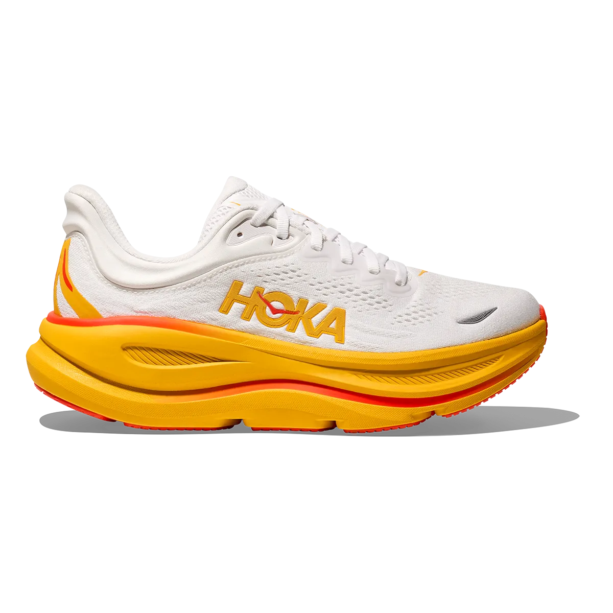 running on hard surface Hoka Bondi 9 Frost - Sunflower