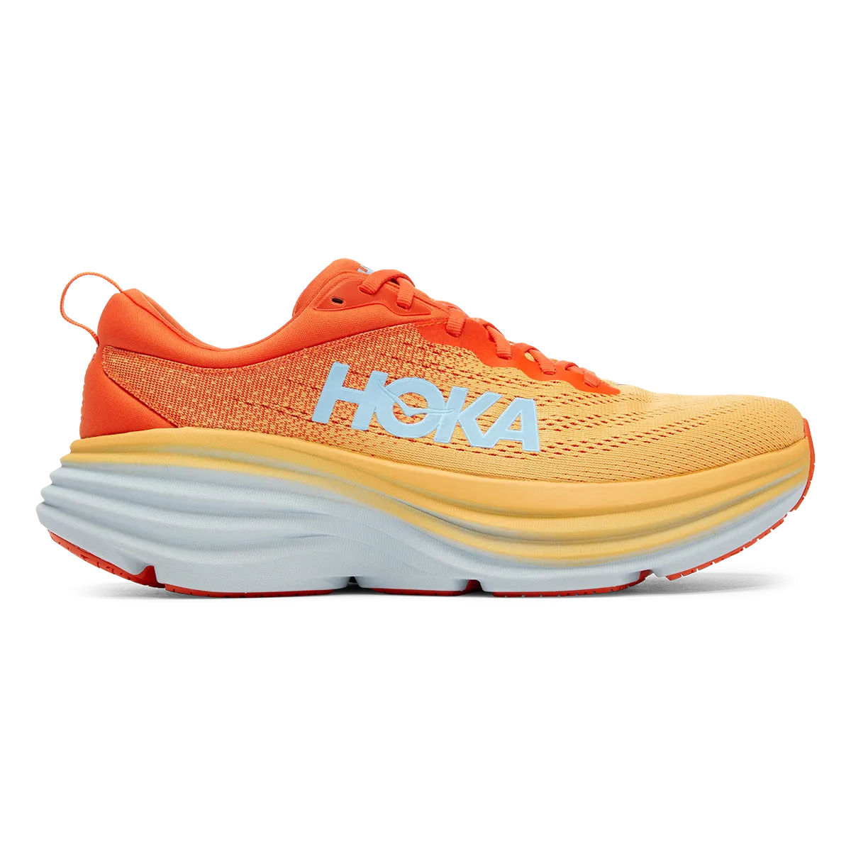Hoka Bondi 8 - Puffin's Bill - Amber Yellow Strobel Board Construction speed - optimized