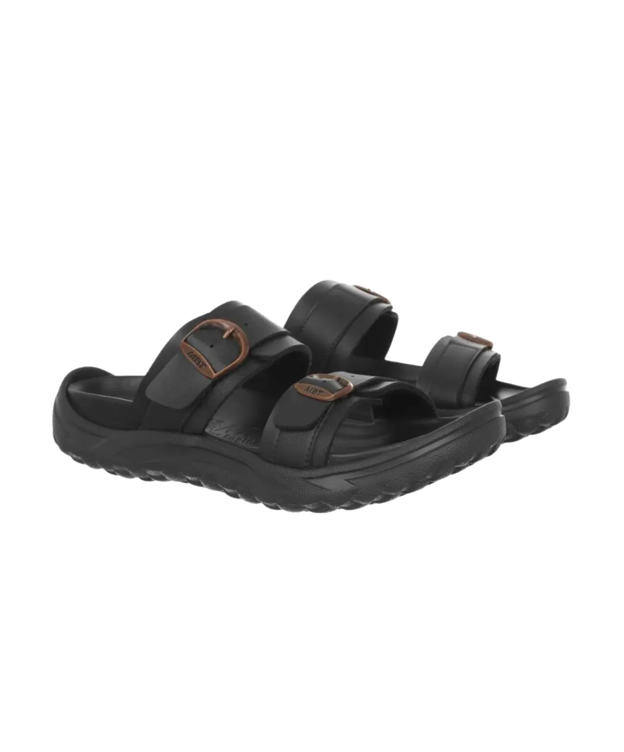 Vibration Damping Layer running in a color run shoes MBT Fuji II Black/Black Mens Recovery Sandals