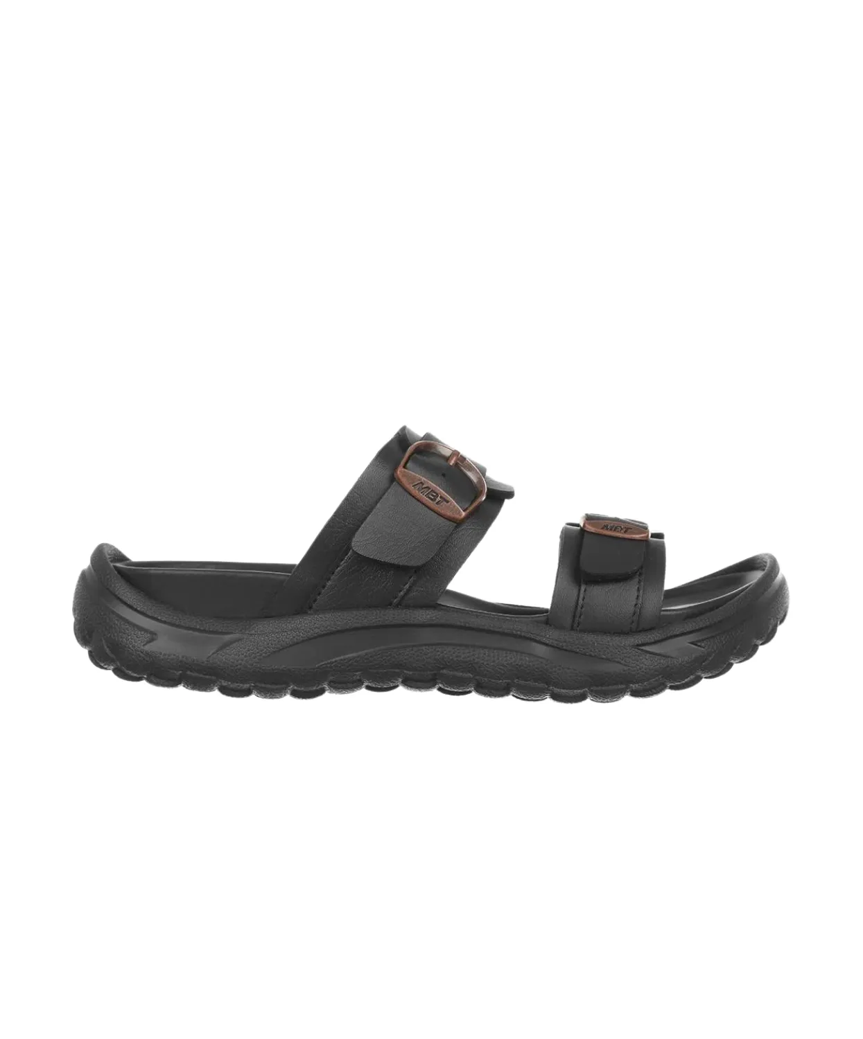 MBT Fuji II Black/Black Mens Recovery Sandals Micro Grip Tread Pods machine - washable - convenience shoes