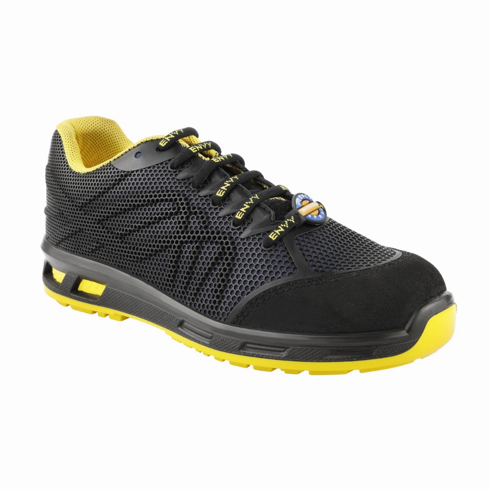 running in a tied - arch bridge area shoes Corporate - running Warrior Black & Yellow Genuine Leather Fiber Glass Toe Safety Shoes for Men CYGNUS By Liberty