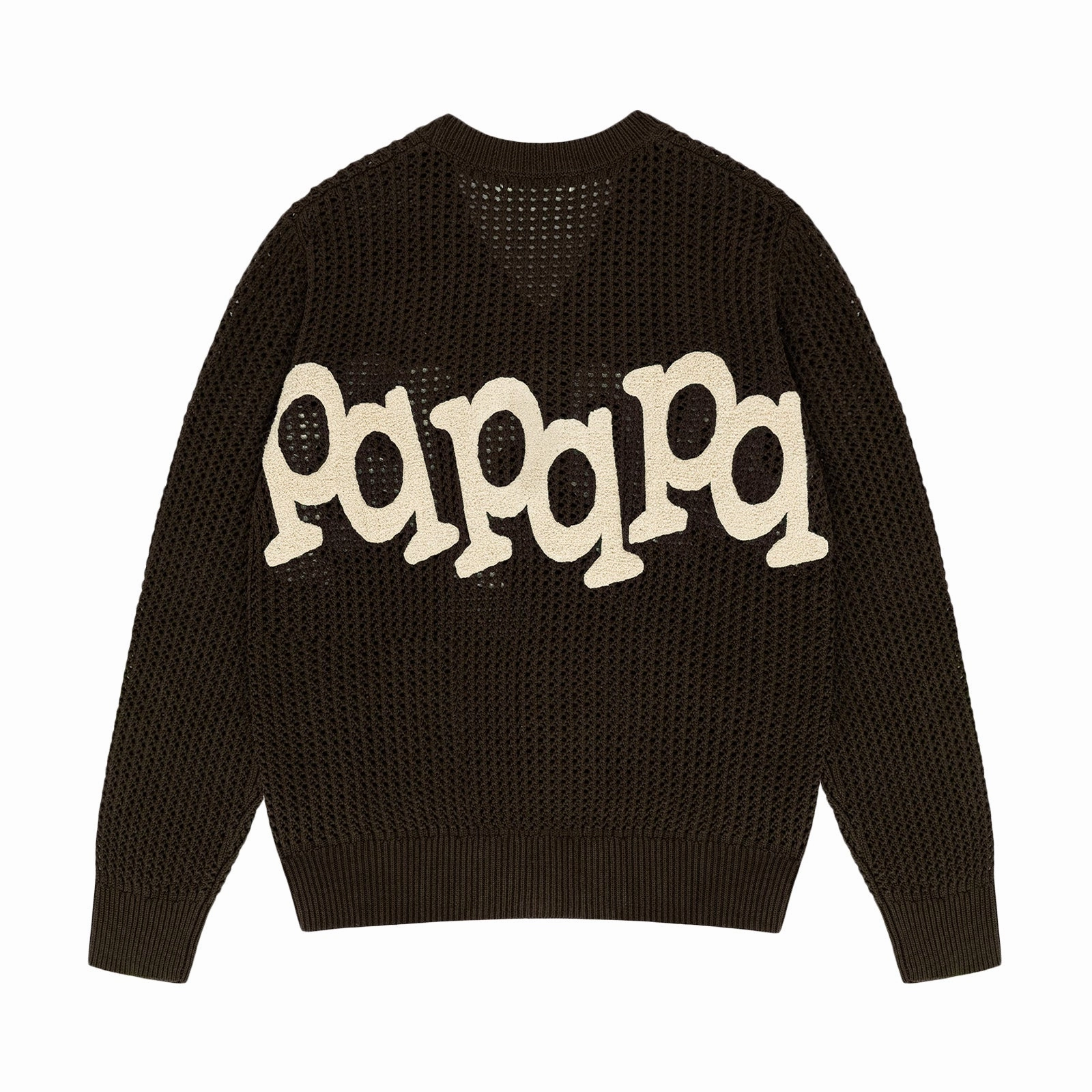 Museum Of Peace And Quiet Etched Crochet Cardigan 'Brown' China Cool