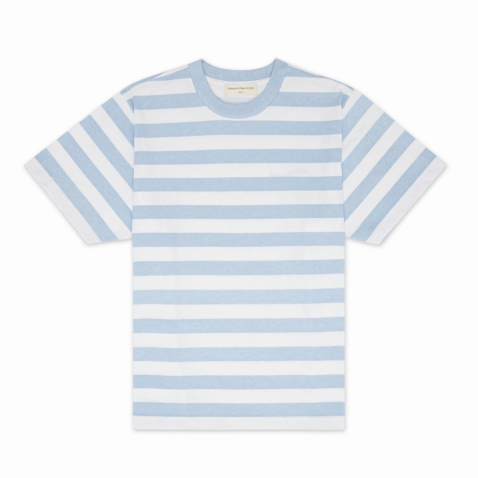 slow life HighNeckStyle Museum Of Peace And Quiet Wordmark Striped T-Shirt 'Baby Blue'