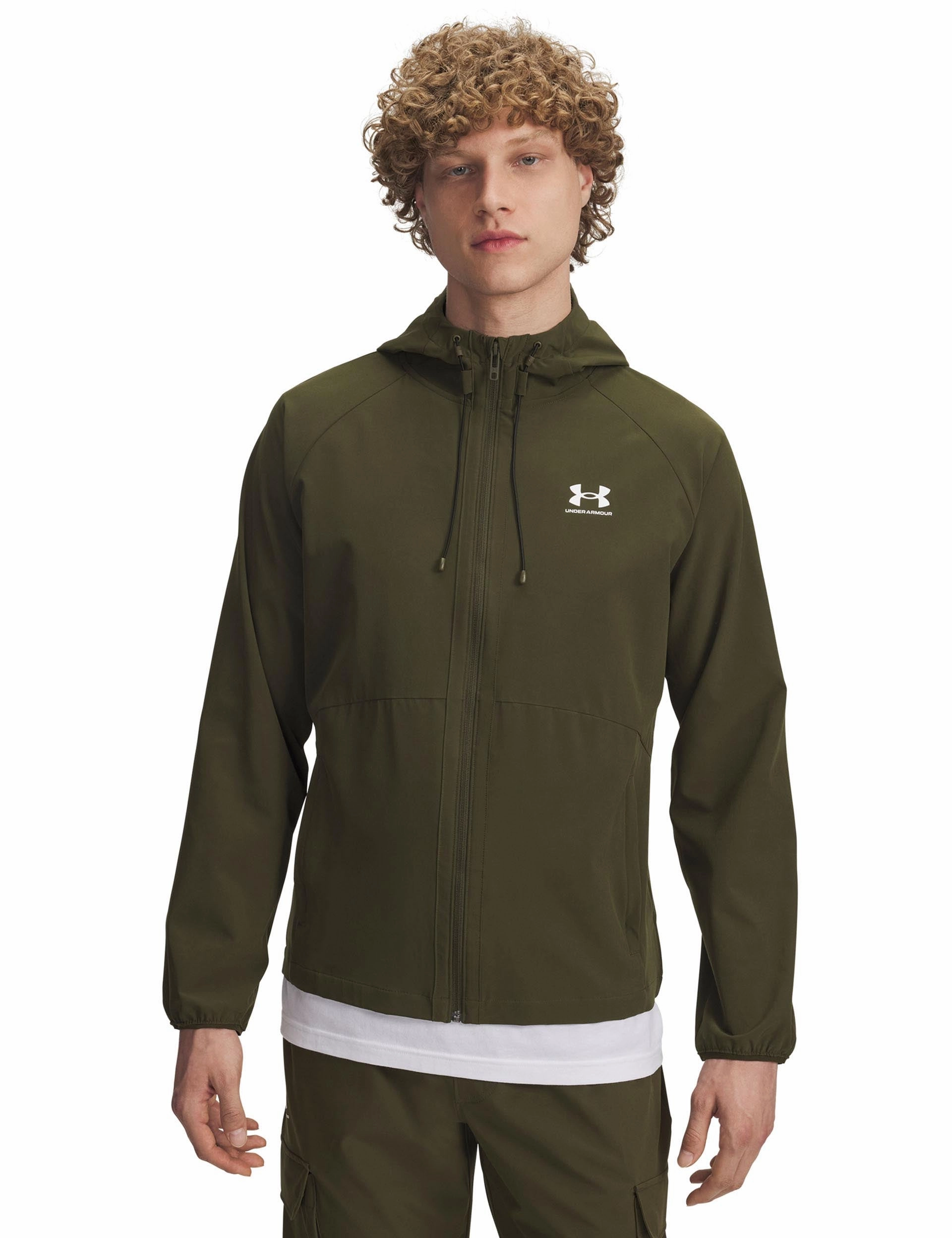 Waterproof Protection Vibe Woven Jacket - Expedition Green/White