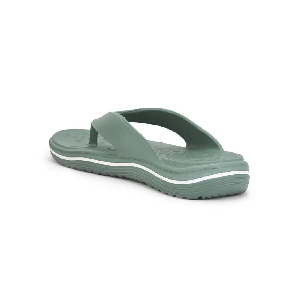 A-HA Casual Green Flip Flop For Men BEACHTIME By Liberty Mesh Upper rubber