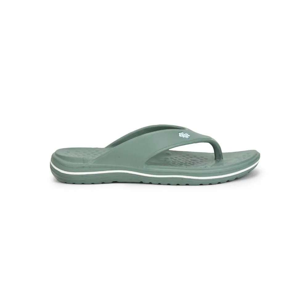 Non Marking Sole Variable Lug Pattern A-HA Casual Green Flip Flop For Men BEACHTIME By Liberty