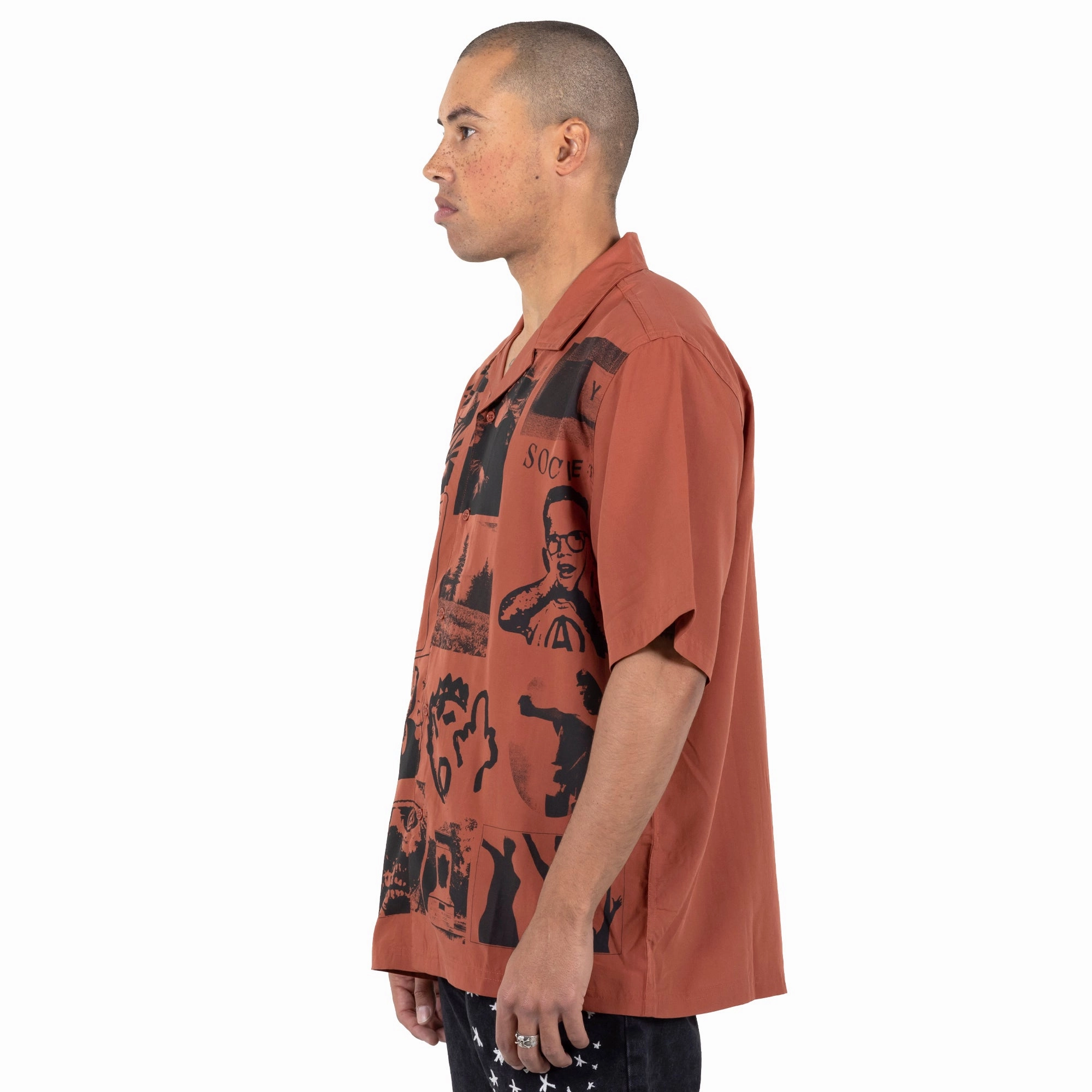 Comfortable And Versatile Pleasures Choices Camp Collar Button Down 'Orange'
