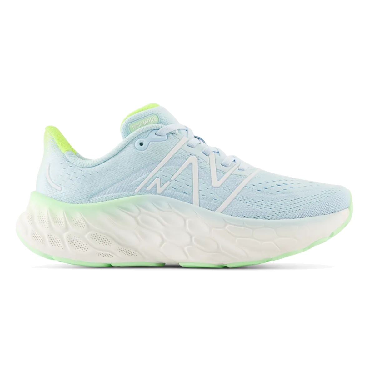 New Balance Fresh Foam X More V4 - Blue - Green Aura - White custom - fit shoes