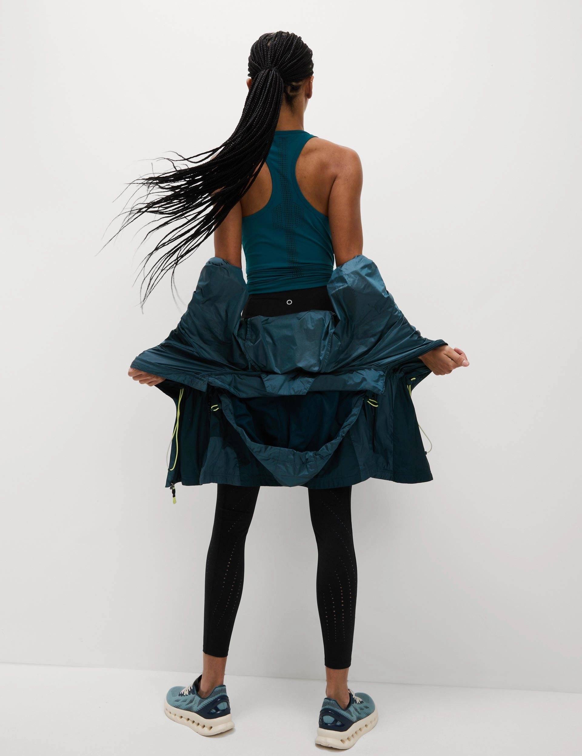 No irritation Ultra Light Plus Size Go Train Laser Cut Gym Leggings - Black