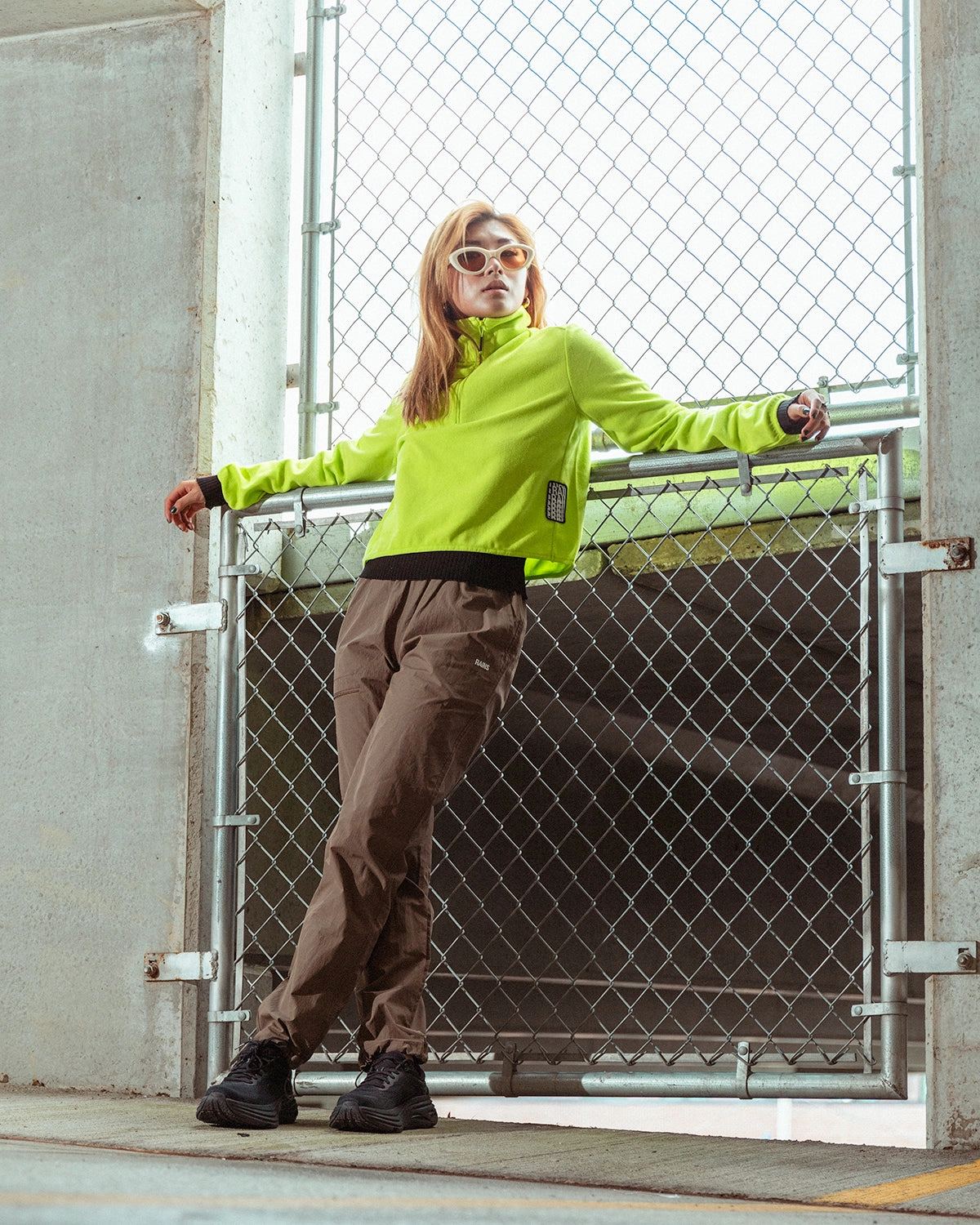 Champion Glow RAINS Fleece W Half Zip 'Digital Lime'