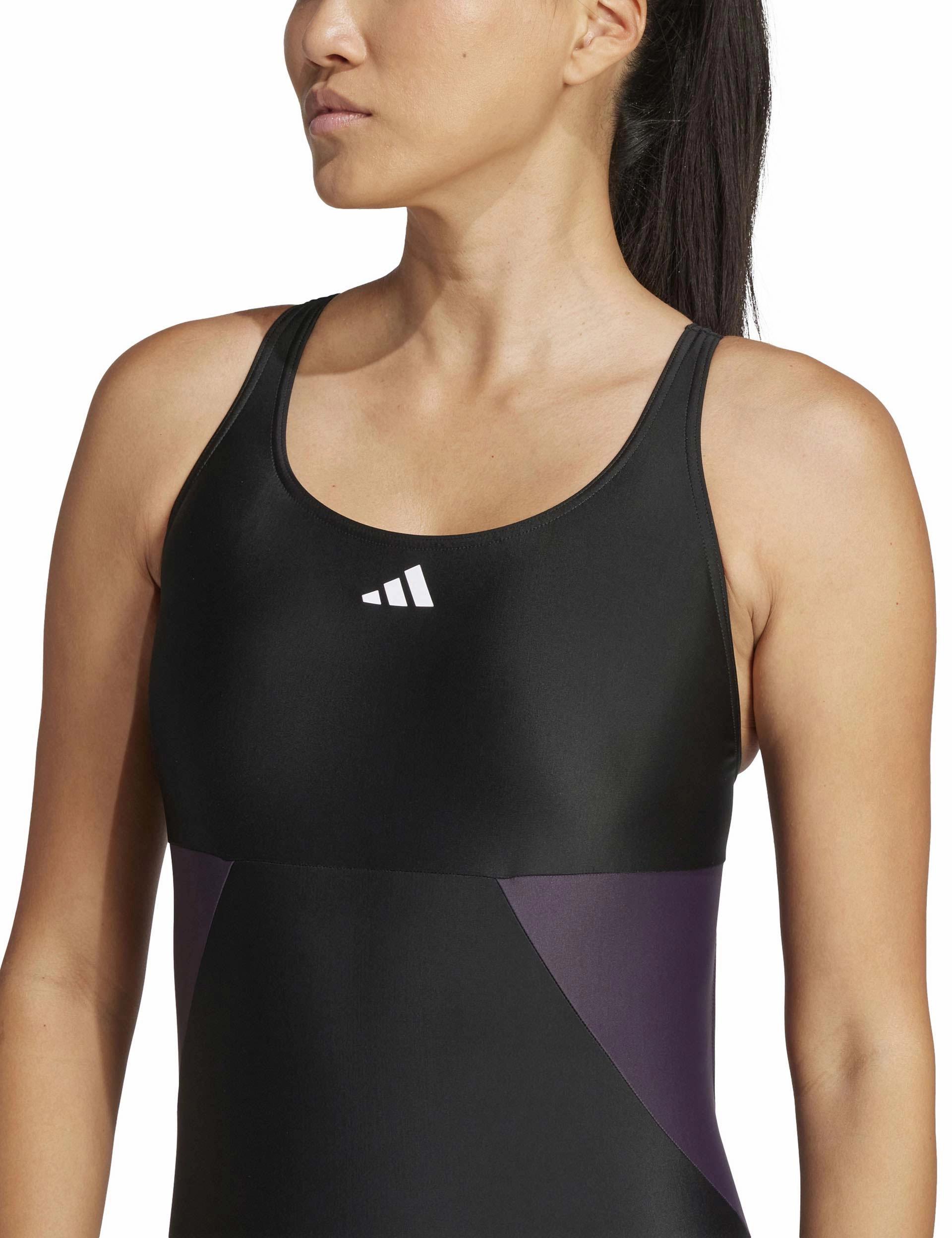 Lightweight Webbing Swim Accessories Colorblock C-Back Swimsuit - Black/Legend Ivy