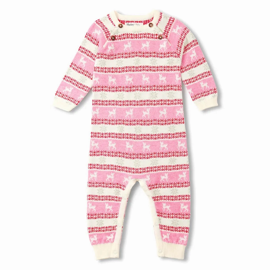 DoubleLayeredHem Stylish Layer Hatley Fair Isle Sweater Romper - Baby Doe