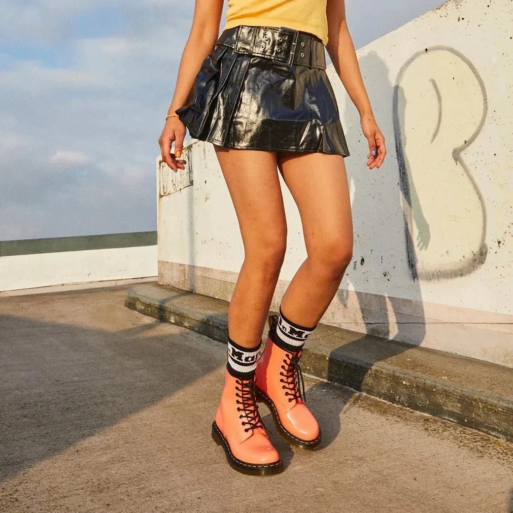 Dr. Martens Women's 1460 Patent - Coral Lucido ReflectiveTrimDetails