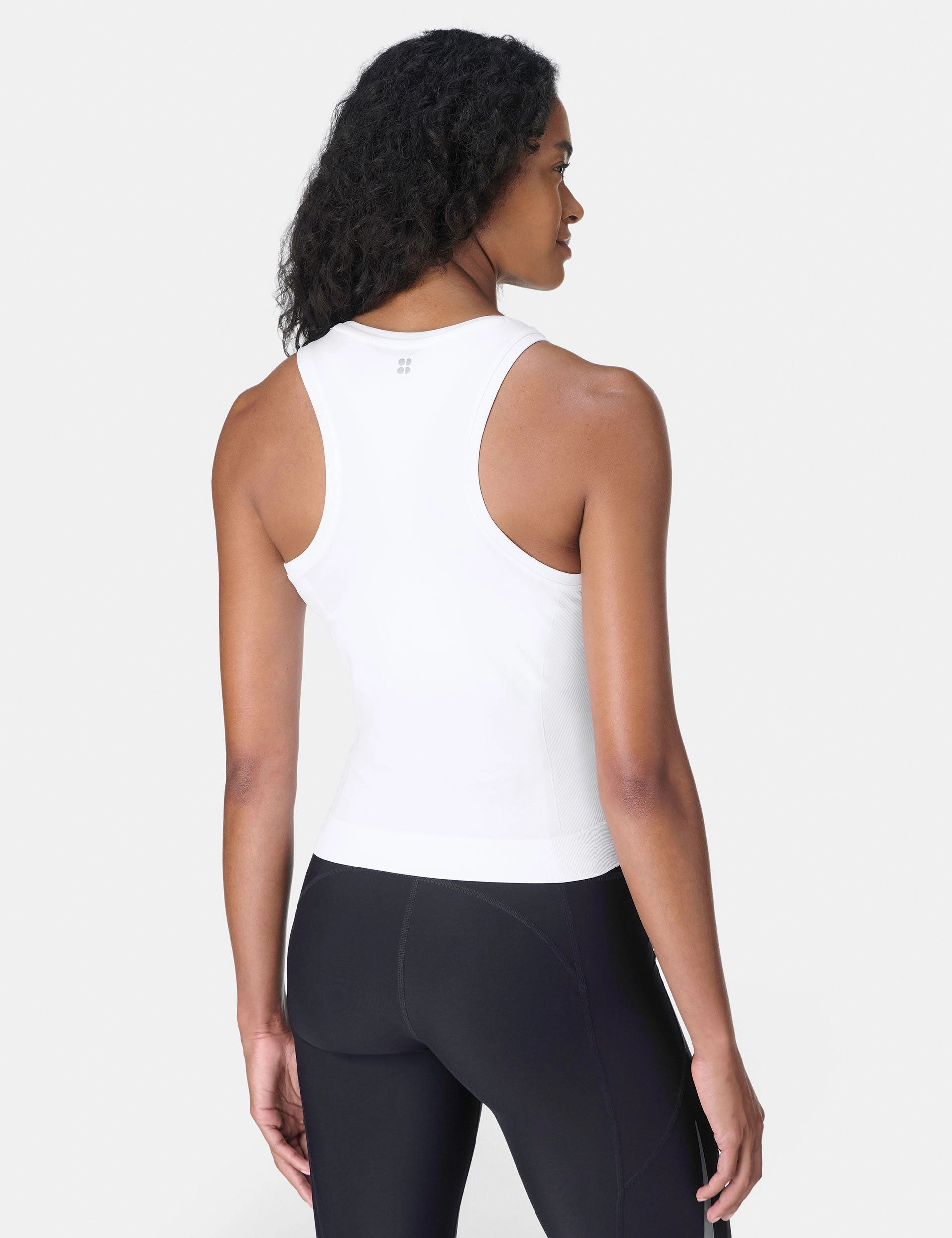 Athlete Crop Seamless Workout Vest - White Comfortable Design