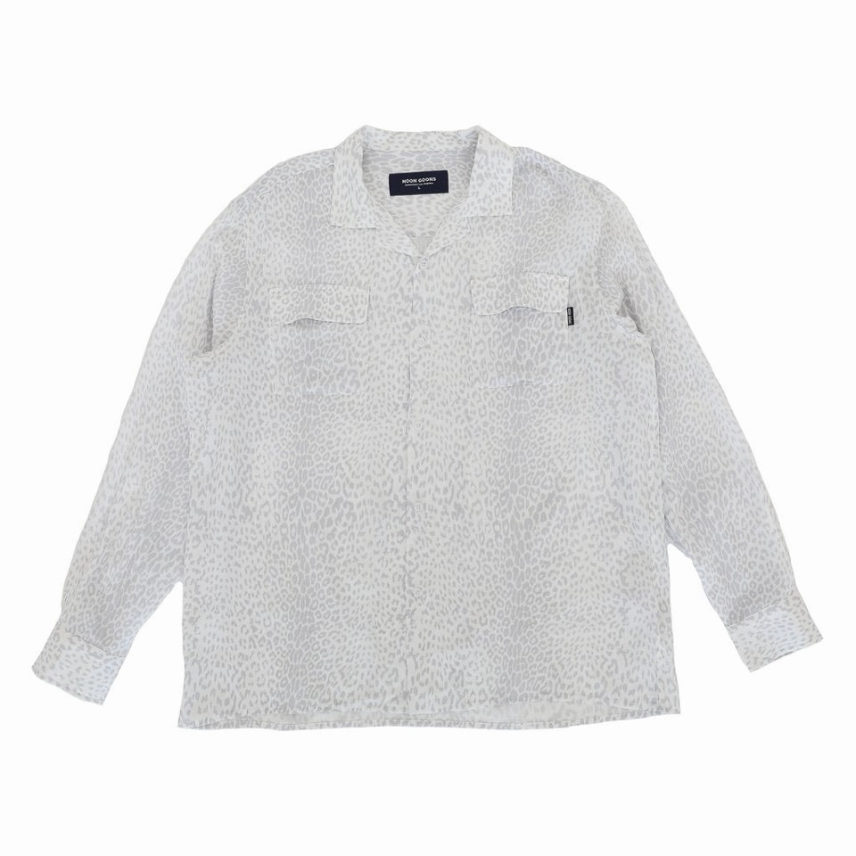 Noon Goons Leopard Rayon Shirt Reflective accents WrinkleFreeFabric