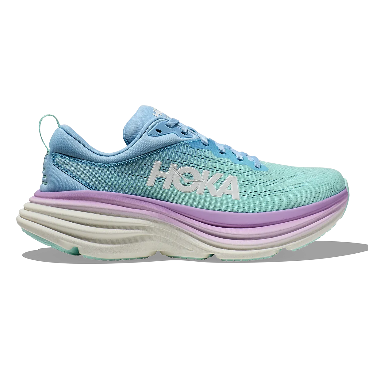 Hoka Bondi 8 - Airy Blue - Sunlit Ocean Breathable Outsole Torsional Stability System