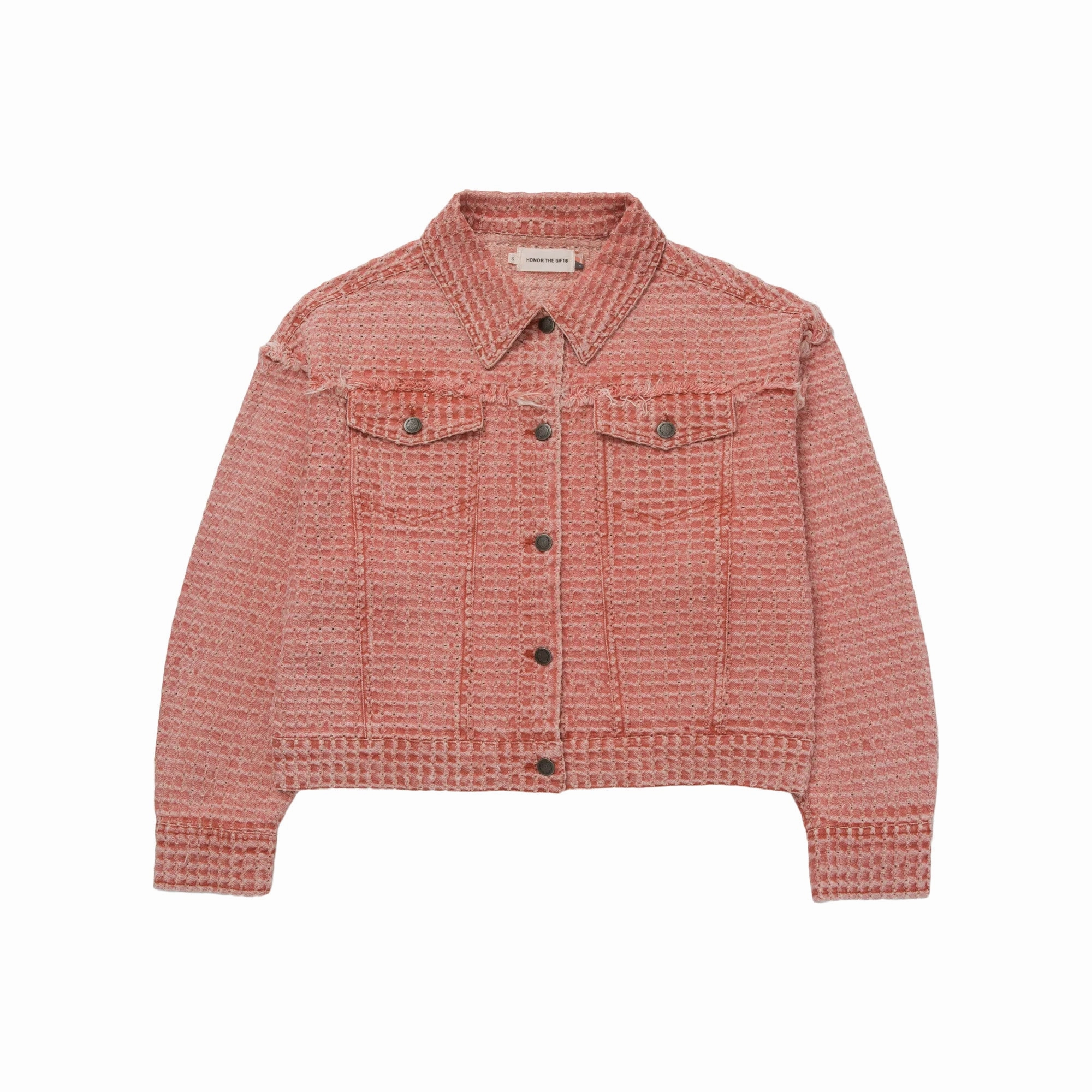 Wind Glow Womens Honor The Gift Novelty Denim Jacket 'Brick'
