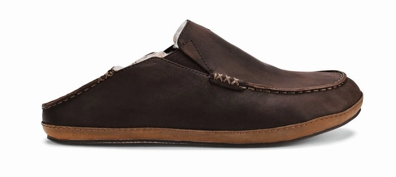 ReflectiveTrims Olukai Men's Moloa Slipper - Dark Wood