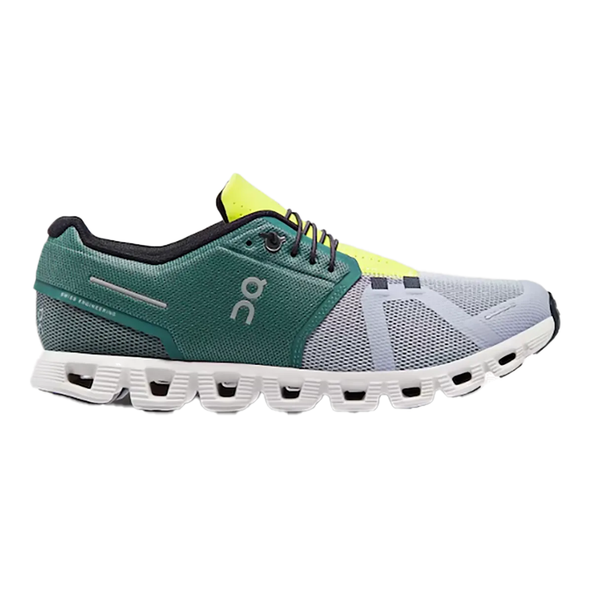 Heat Sealed Seam Construction Ergonomic shoe design ON Cloud 5 - Olive - Alloy