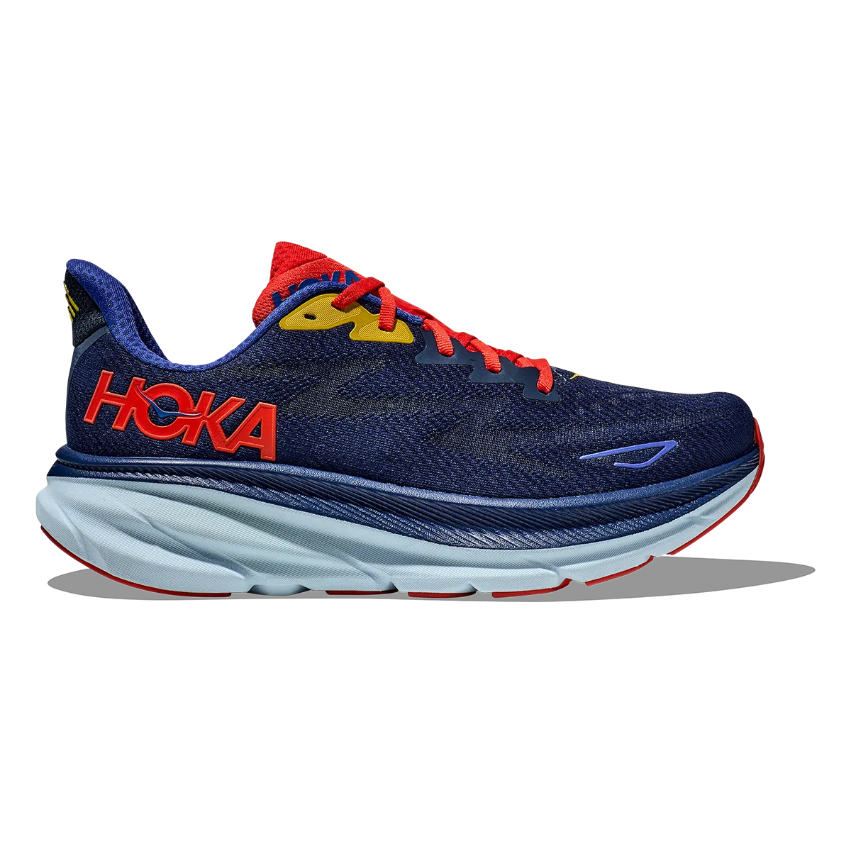 Hoka Clifton 9 - Bellwether Blue - Dazzling Blue running in a school run shoes lace - trimmed - design shoes