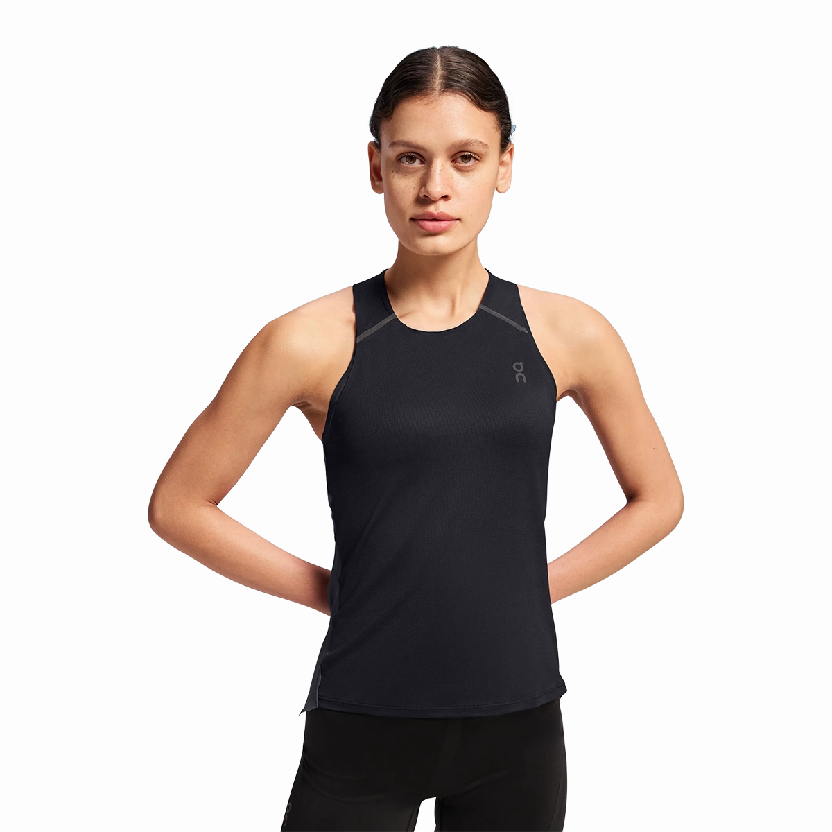 On Performance Tank Black - Eclipse Friction Reducing Finish Breathable mesh lining
