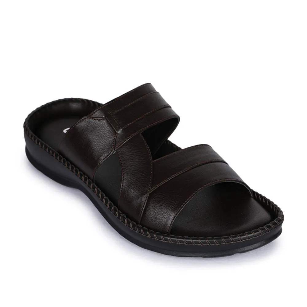 Coolers Casual (Brown) Slippers For Men K2-01 By Liberty lace - trimmed - design shoes