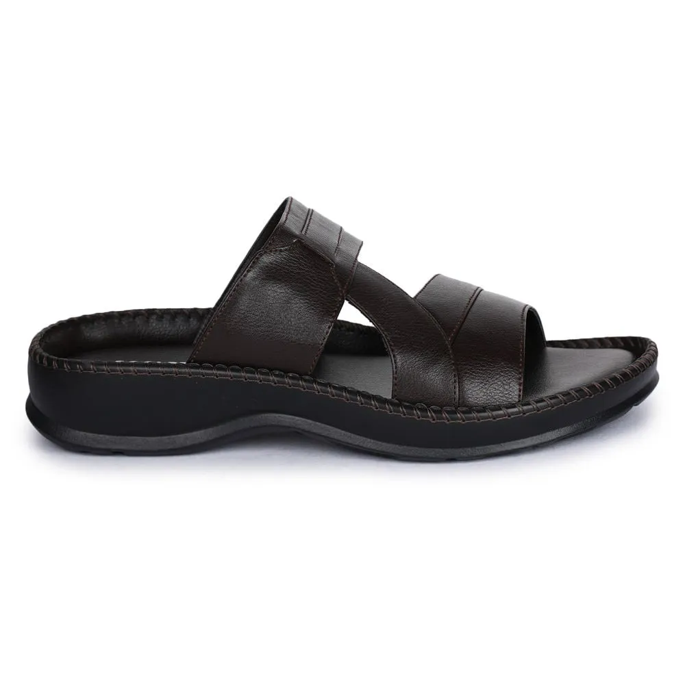 Compact Size Coolers Casual (Brown) Slippers For Men K2-01 By Liberty