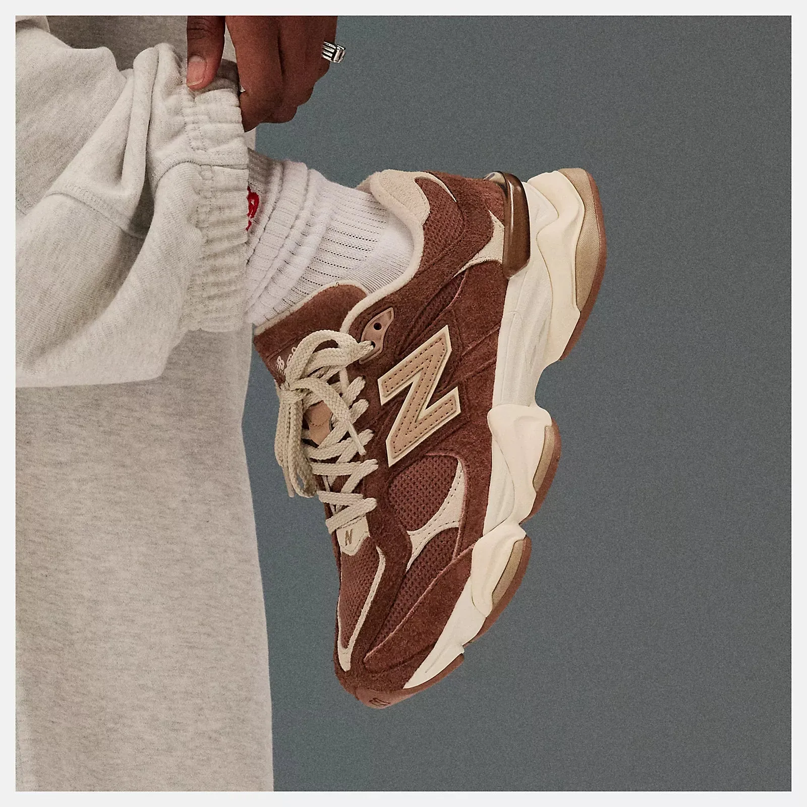 New Balance 9060 'Rich Oak/Timberwolf' limited - edition running shoes