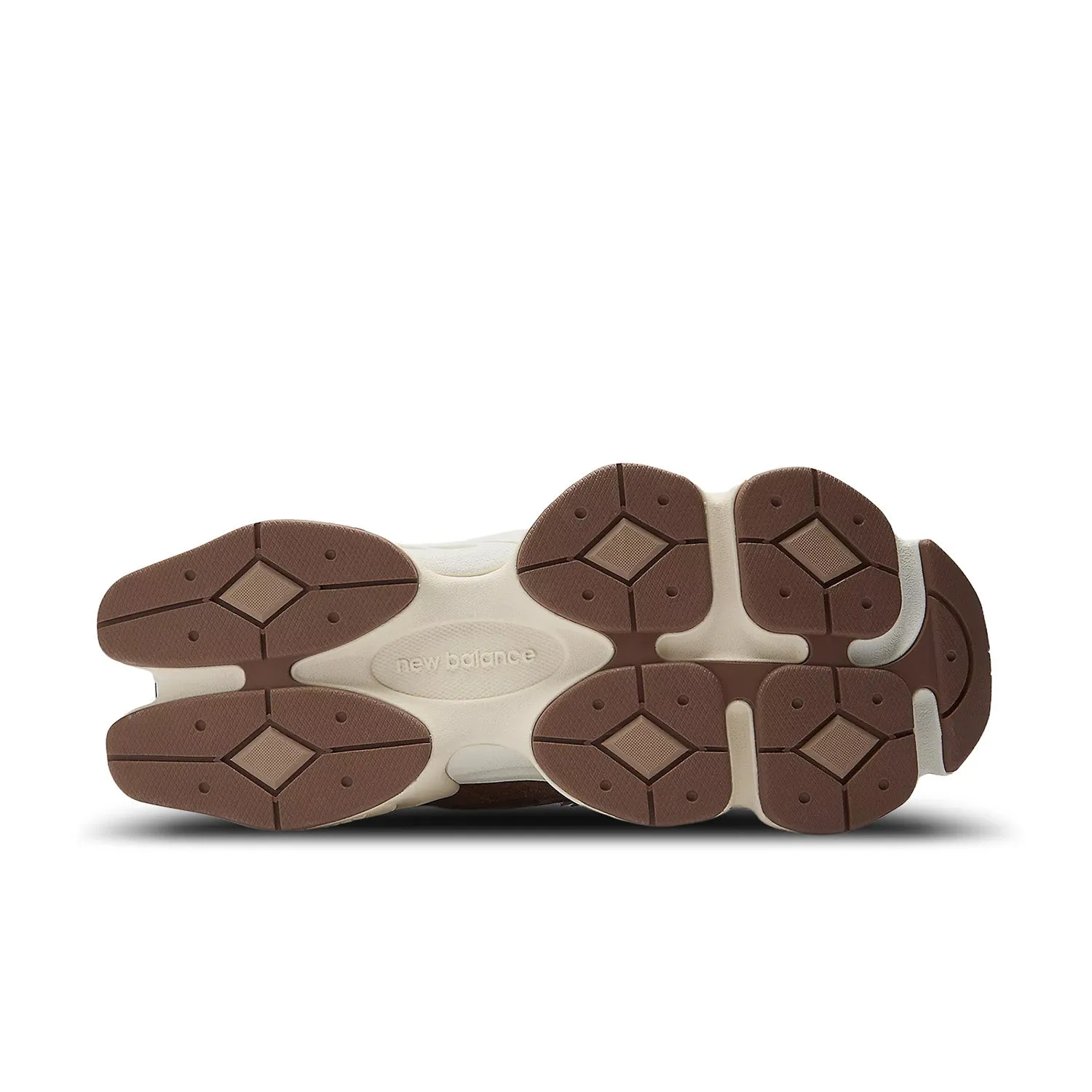 New Balance 9060 'Rich Oak/Timberwolf' Compression Resistant Foam running in a pedestrian path area shoes