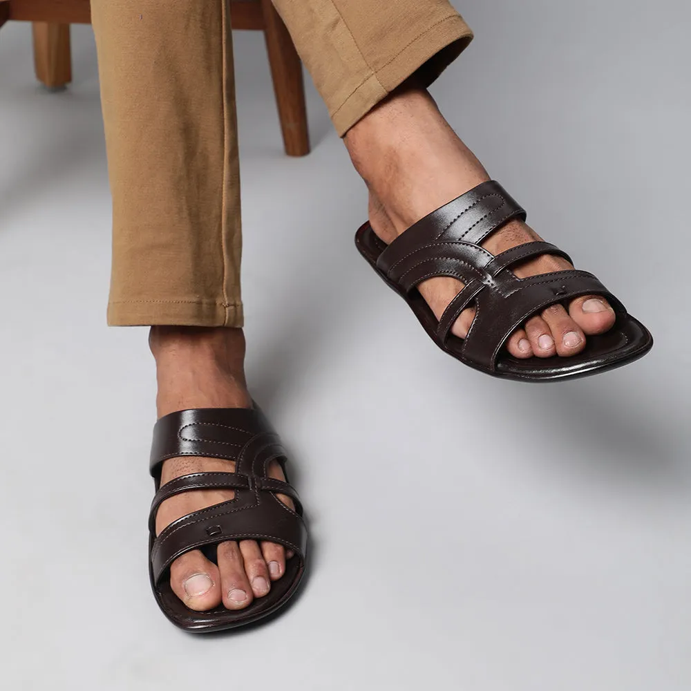 circular - design shoes limited - edition running shoes Coolers Casual Brown Slippers For Men COOL99-1 By Liberty