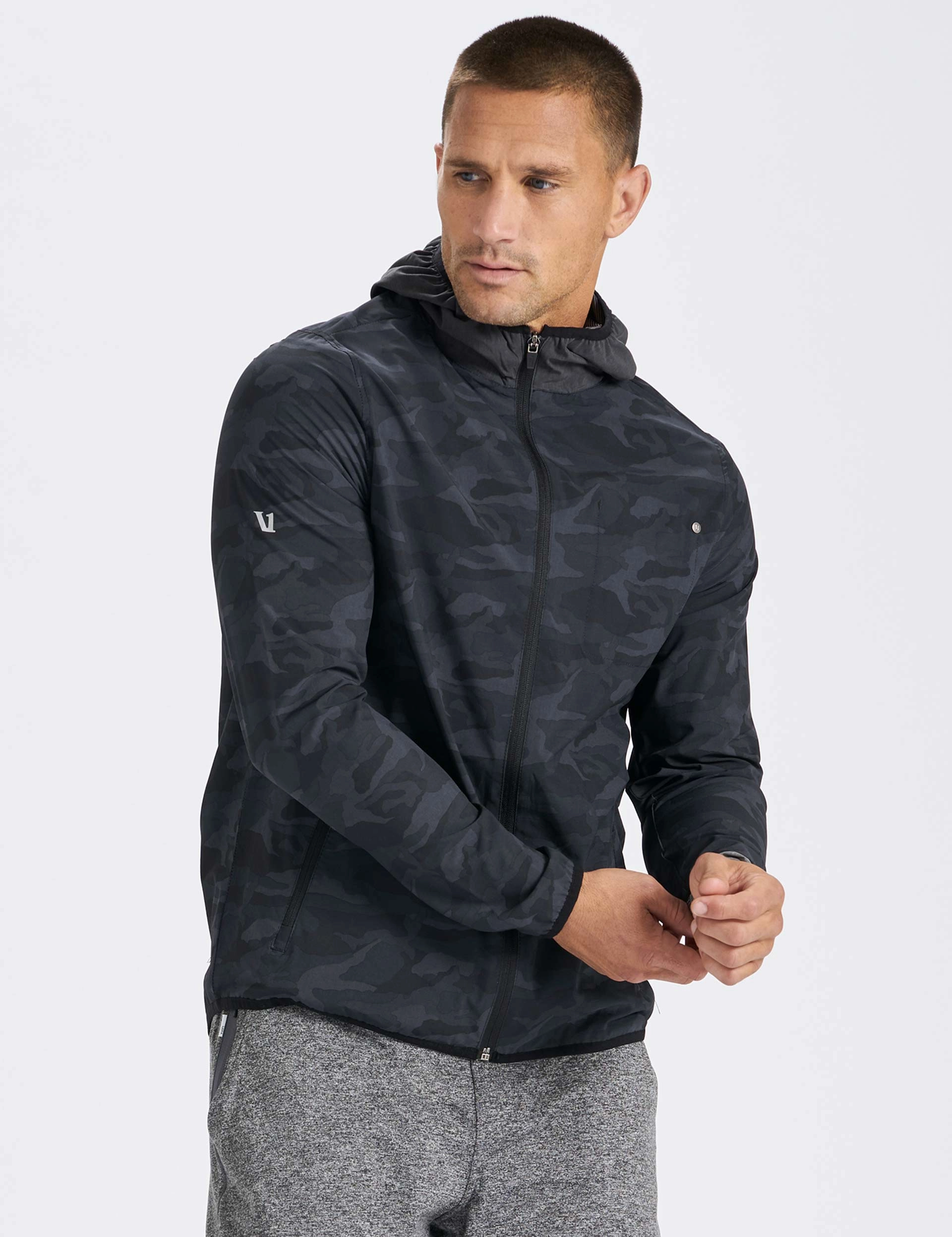 Outdoor Trainer Shell - Black Camo Travel Day snowy