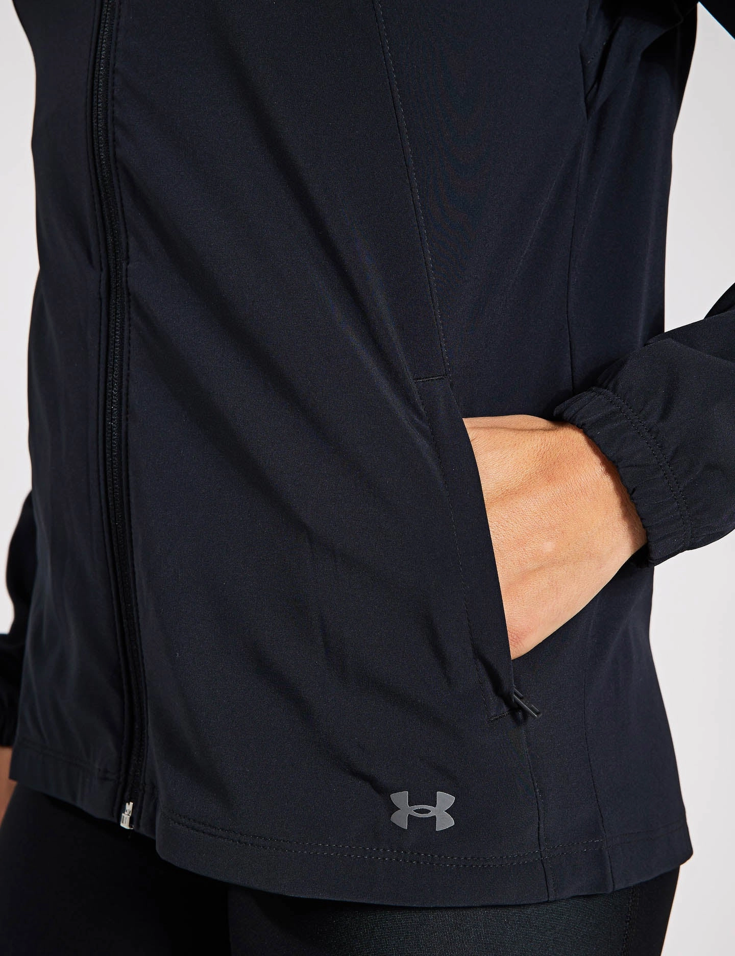 Stretchable Waistband Mild Weather OutRun The Storm Jacket - Black/Reflective