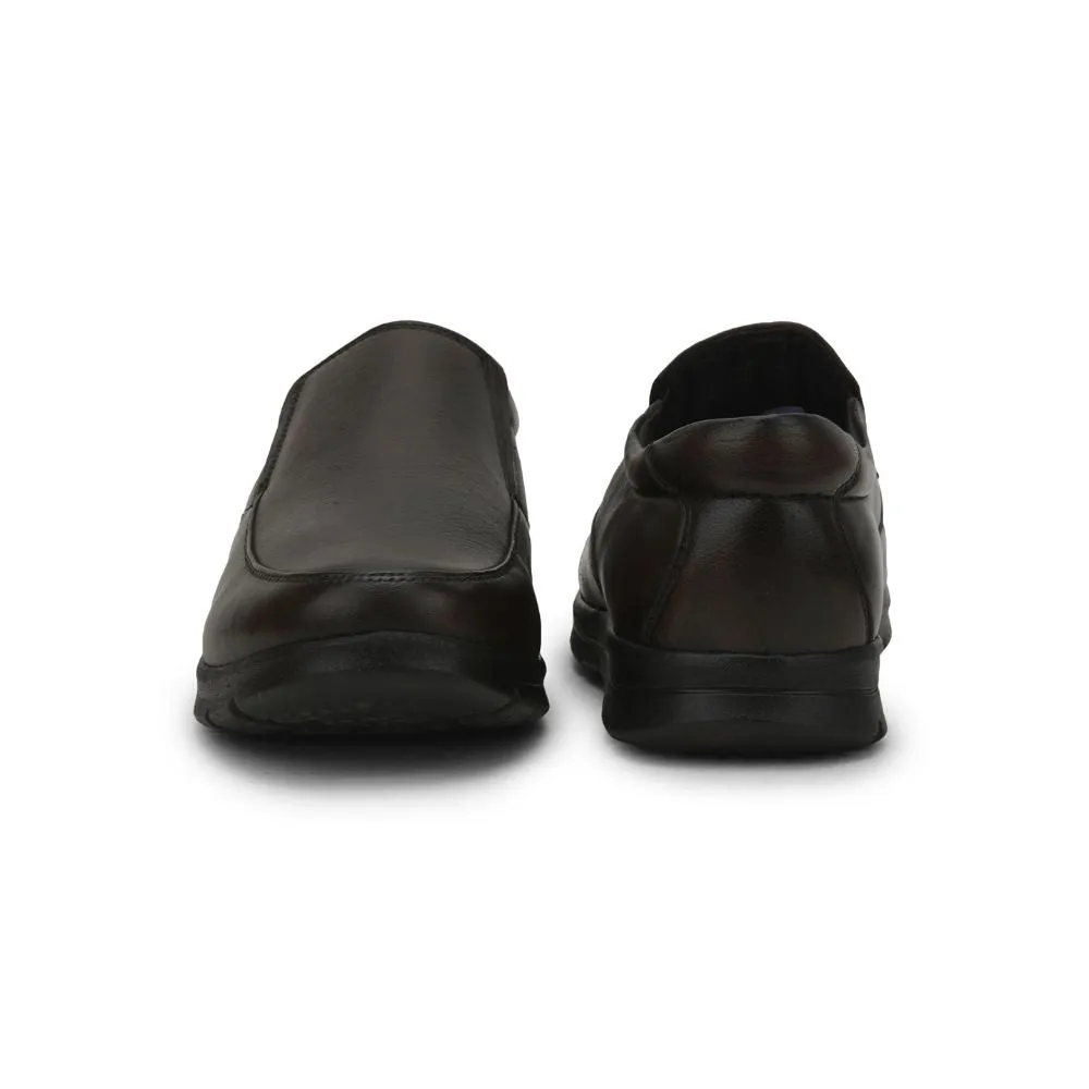 hilly - terrain running shoes Healers Formal (Brown) Non lacing Shoes For Men JPL-232 By Liberty