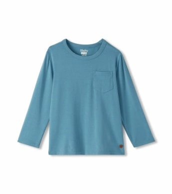 Hatley Longsleeve Bamboo Tee - Bluestone hand - washable