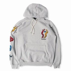 Parra La Chambre Nuit Hoodie 'Heather Grey' Creative Glow