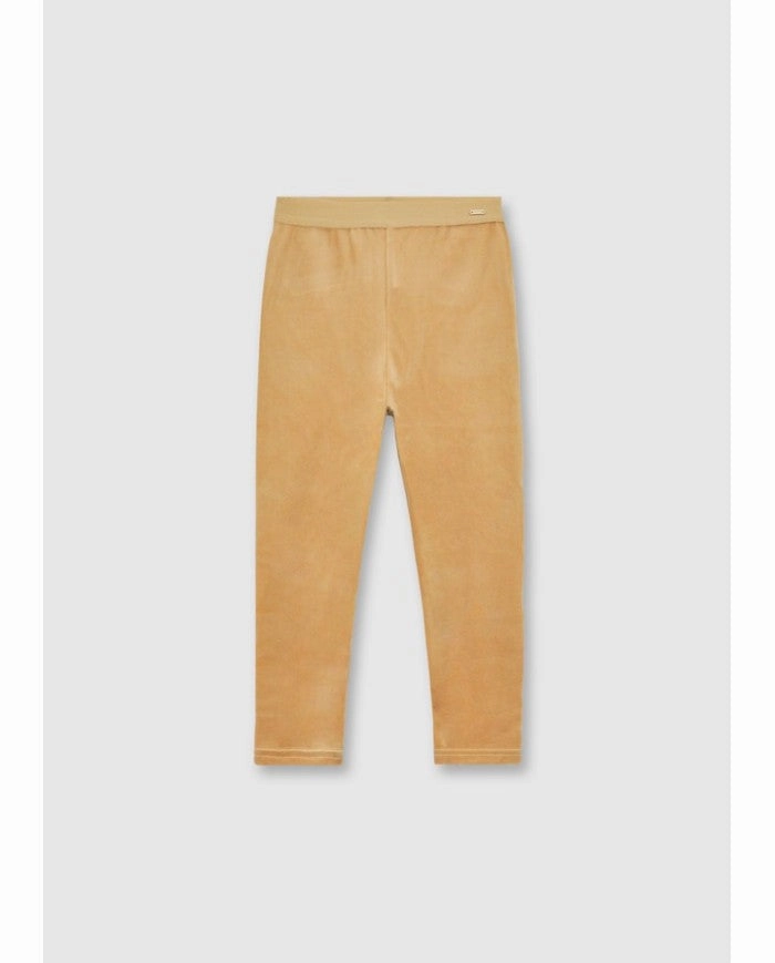 Sequined kids' outfits Comfortable kids' attire Mayoral Basic Velvet Leggings - Toffee