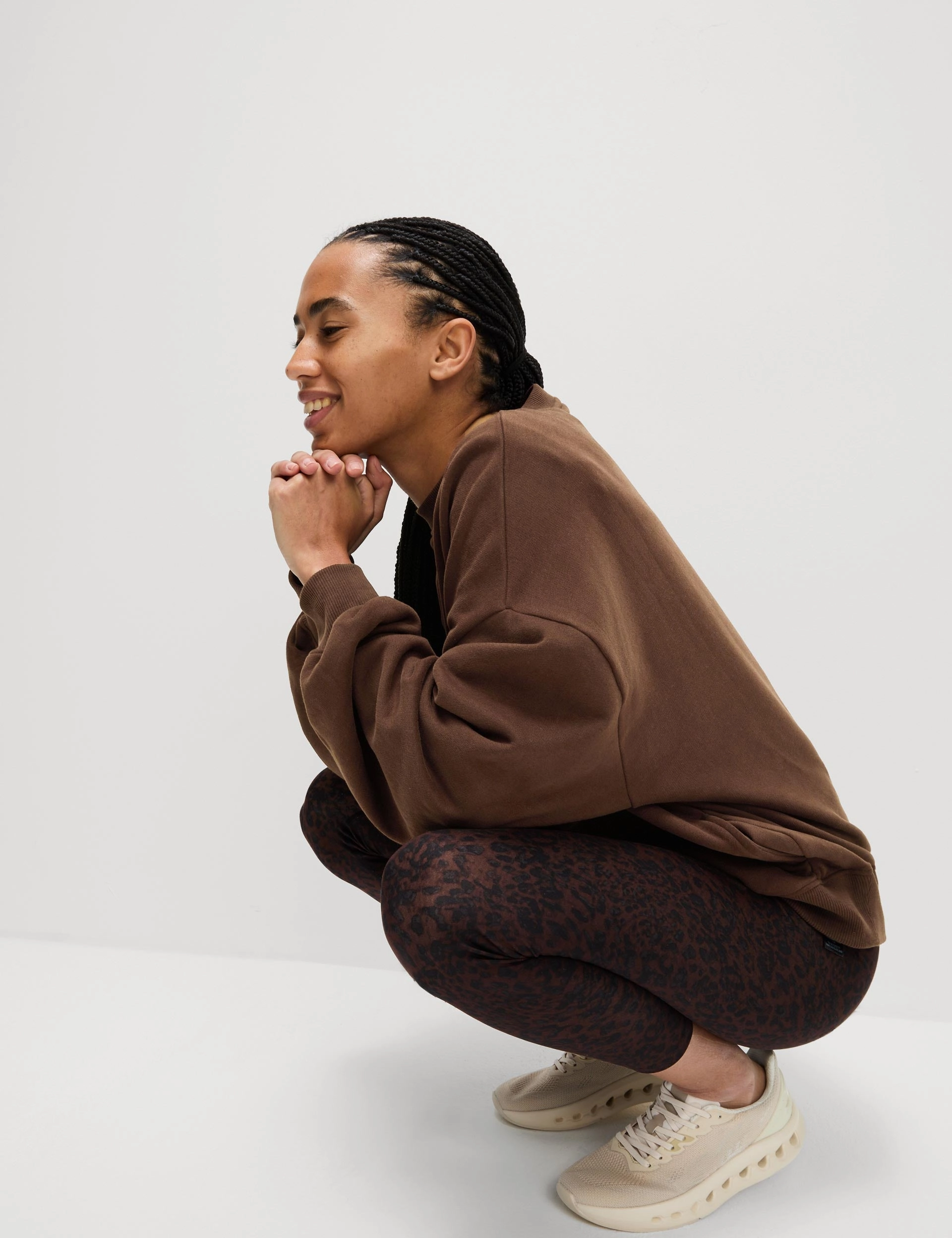 Cotton Rich Oversized Sweatshirt - Dark Chocolate Earth Tones Mass market appeal