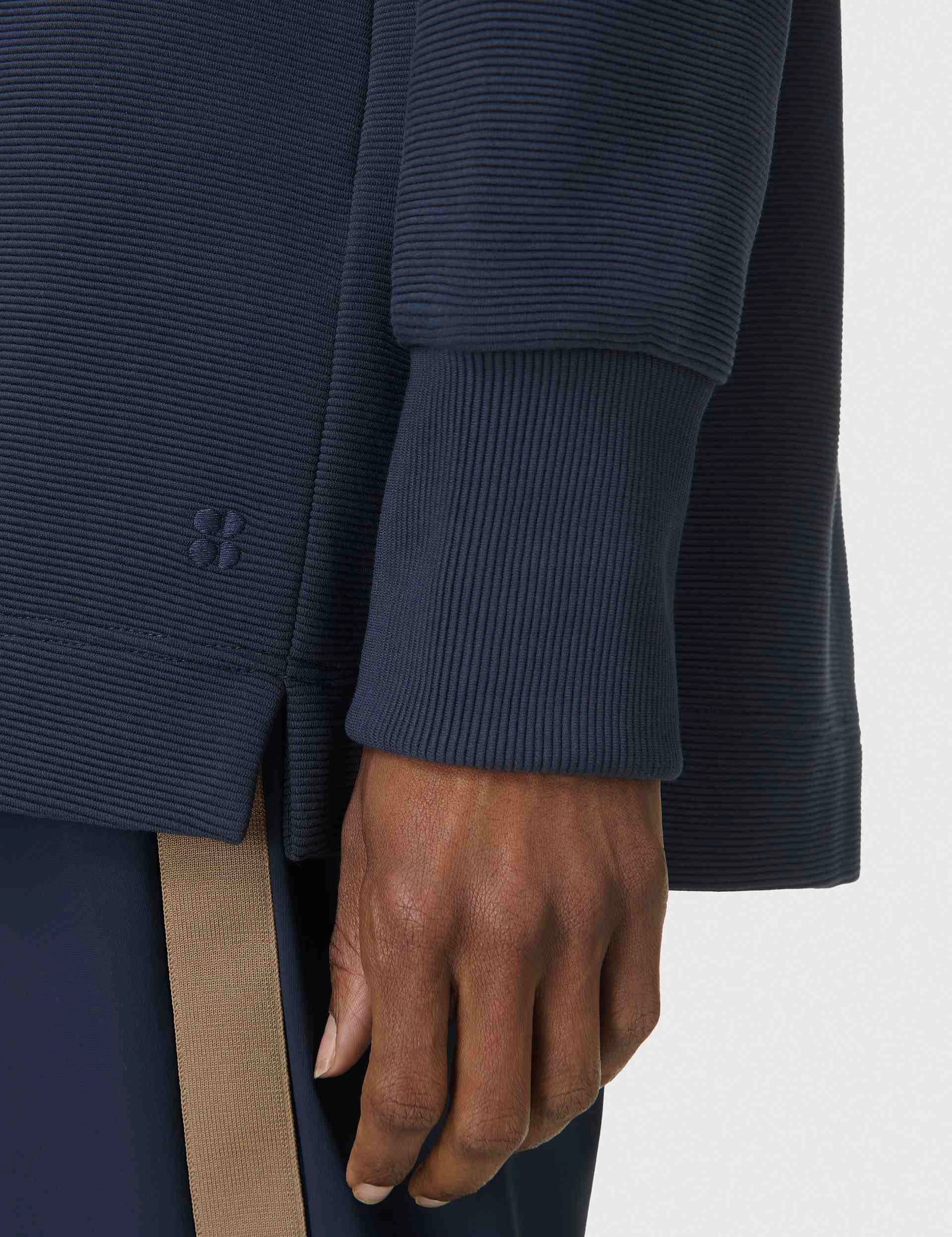 Soft Hoodie Smart Fit Peaceful Rib Half Zip Sweatshirt - Navy Blue