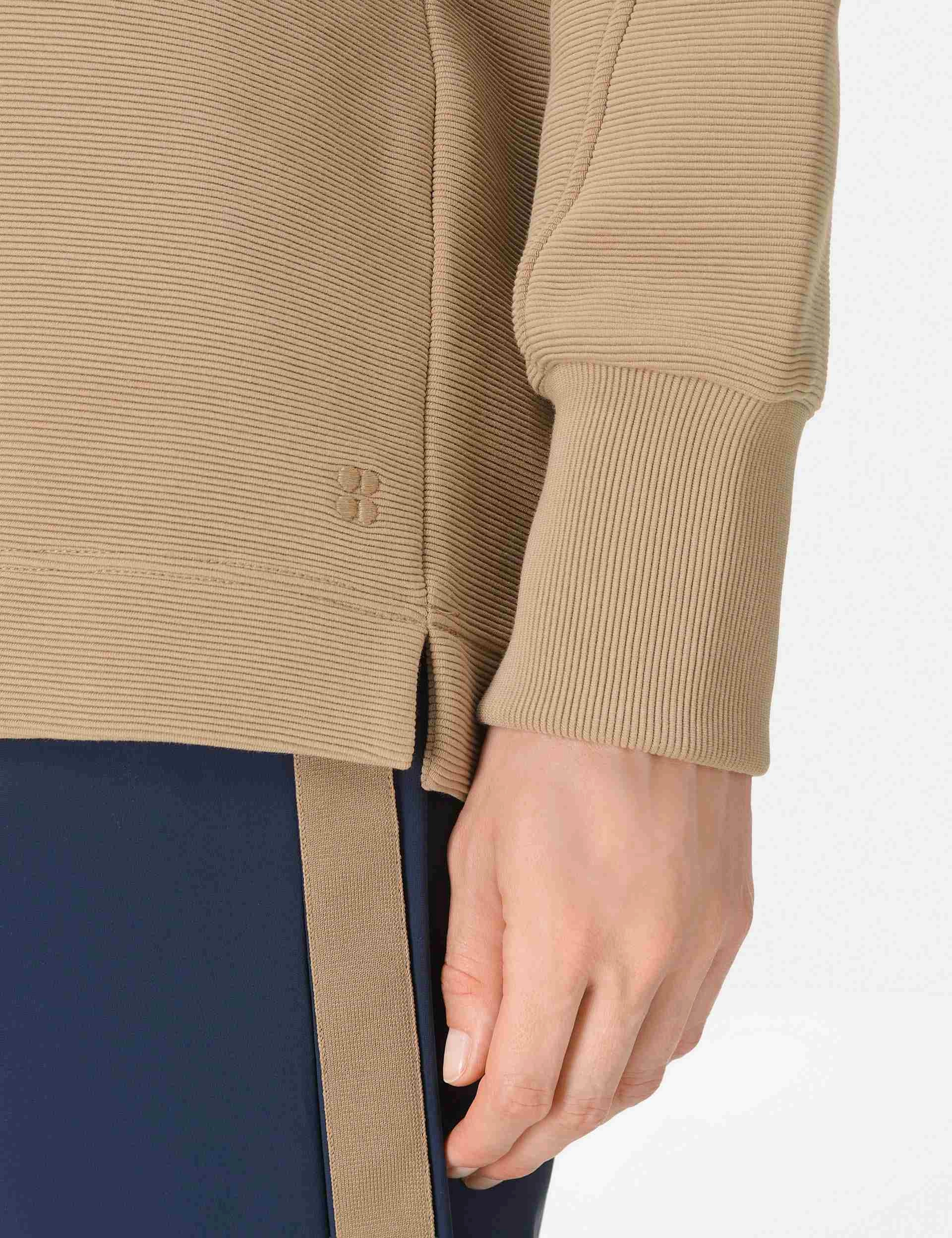 Peaceful Rib Half Zip Sweatshirt - Sepia Brown Lake Mood