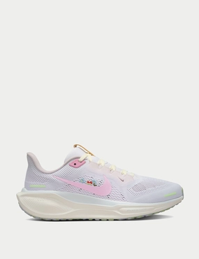 Natural Flexibility solid - color shoes Pegasus 41 Shoes - White/Pink Foam/Sail/Football Grey