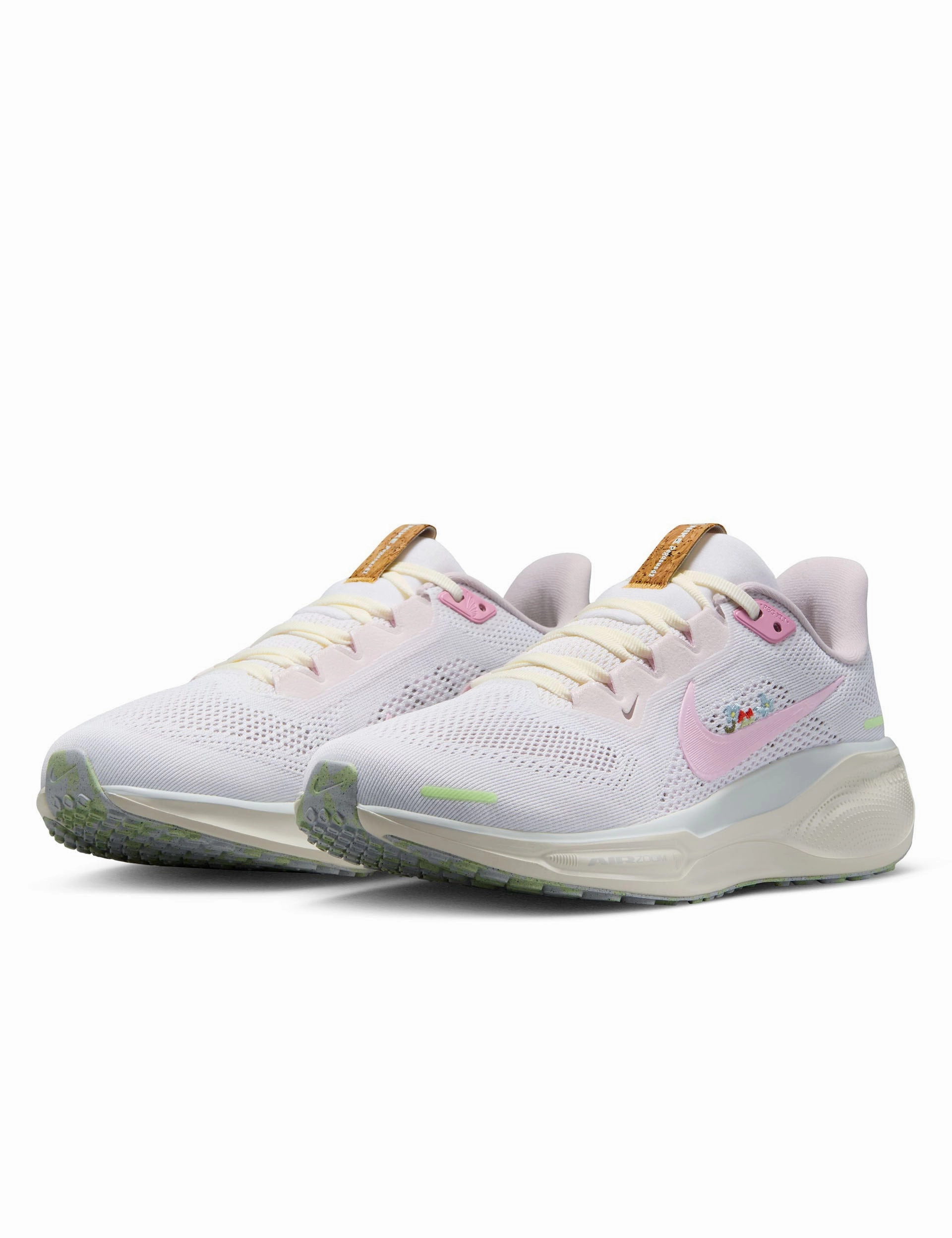 ergonomic - design - efficiency shoes Breathable Perforated Panels Pegasus 41 Shoes - White/Pink Foam/Sail/Football Grey
