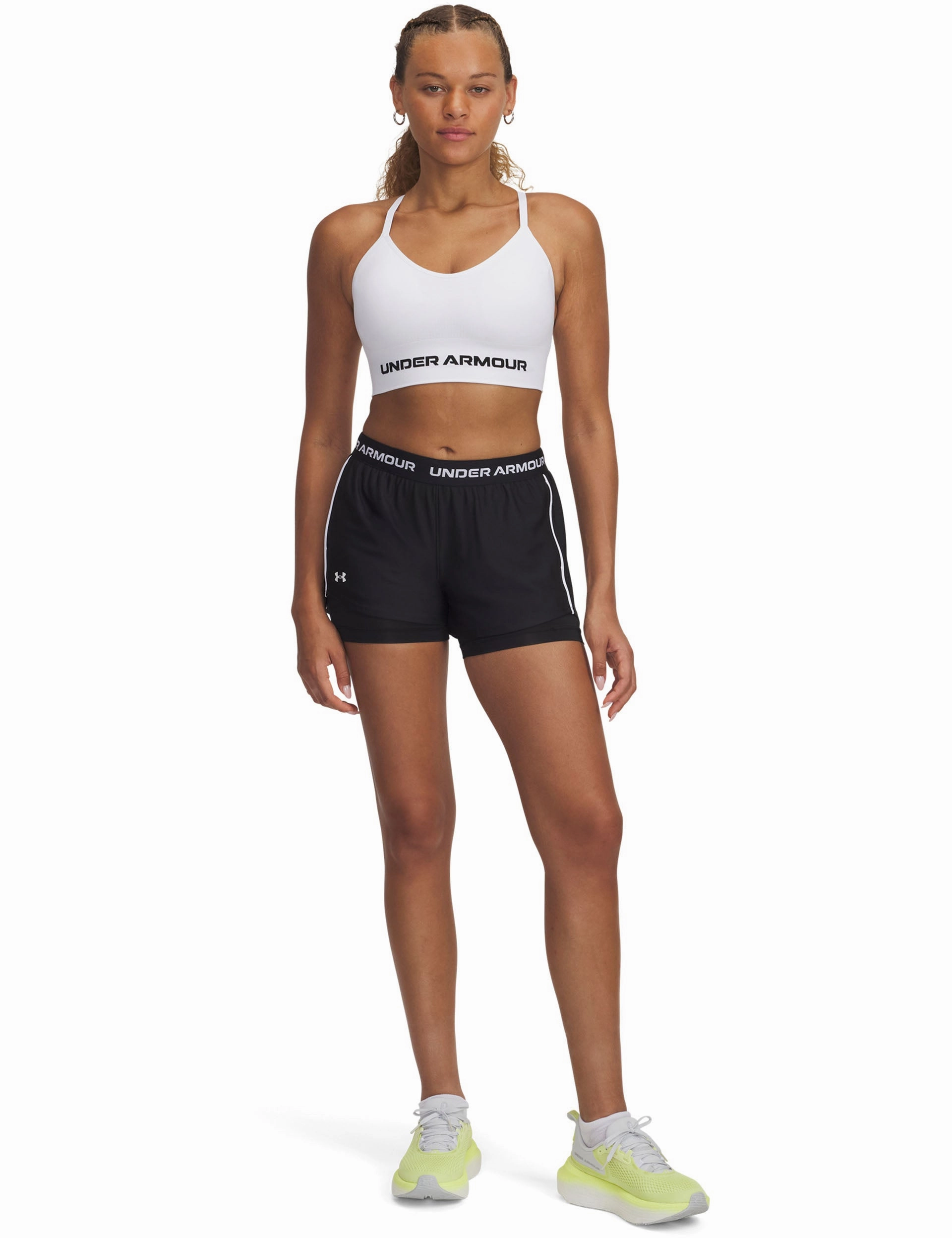 Comfort Waist Casual Style Tech Play Up 2-in-1 Shorts - Black/White